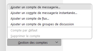 Menu de Gestion des Comptes