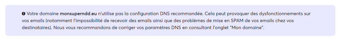 Image d'un message d'avertissement