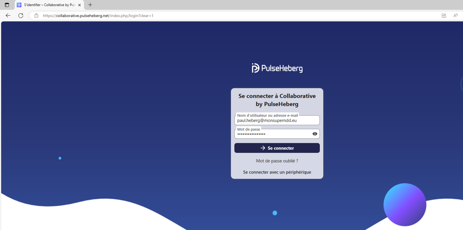 Interface de Connexion