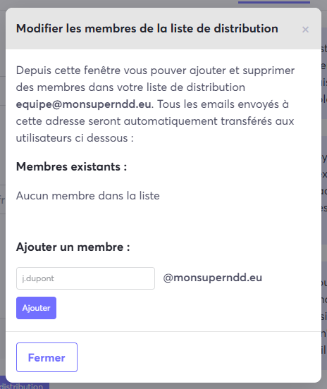 Image de l'ajout d'un membre